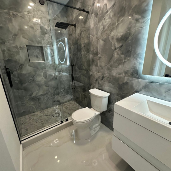 A renovated bathroom