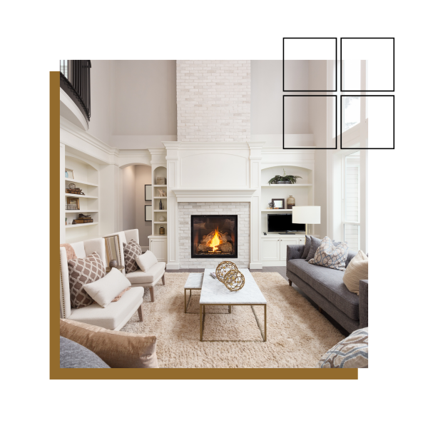 Modern Living Room With Fireplace