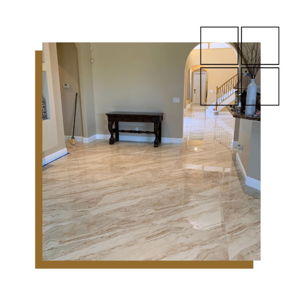 Room with new tile flooring