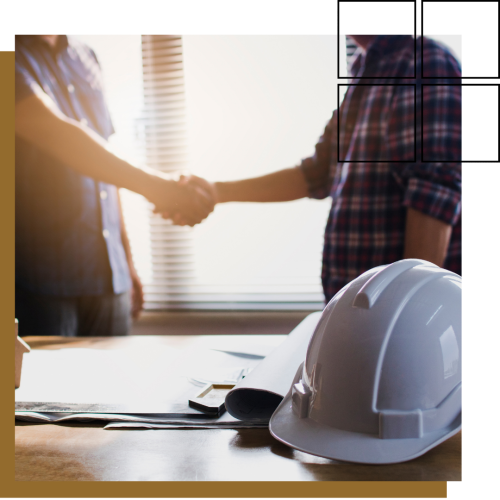 handshake between a client and a contractor